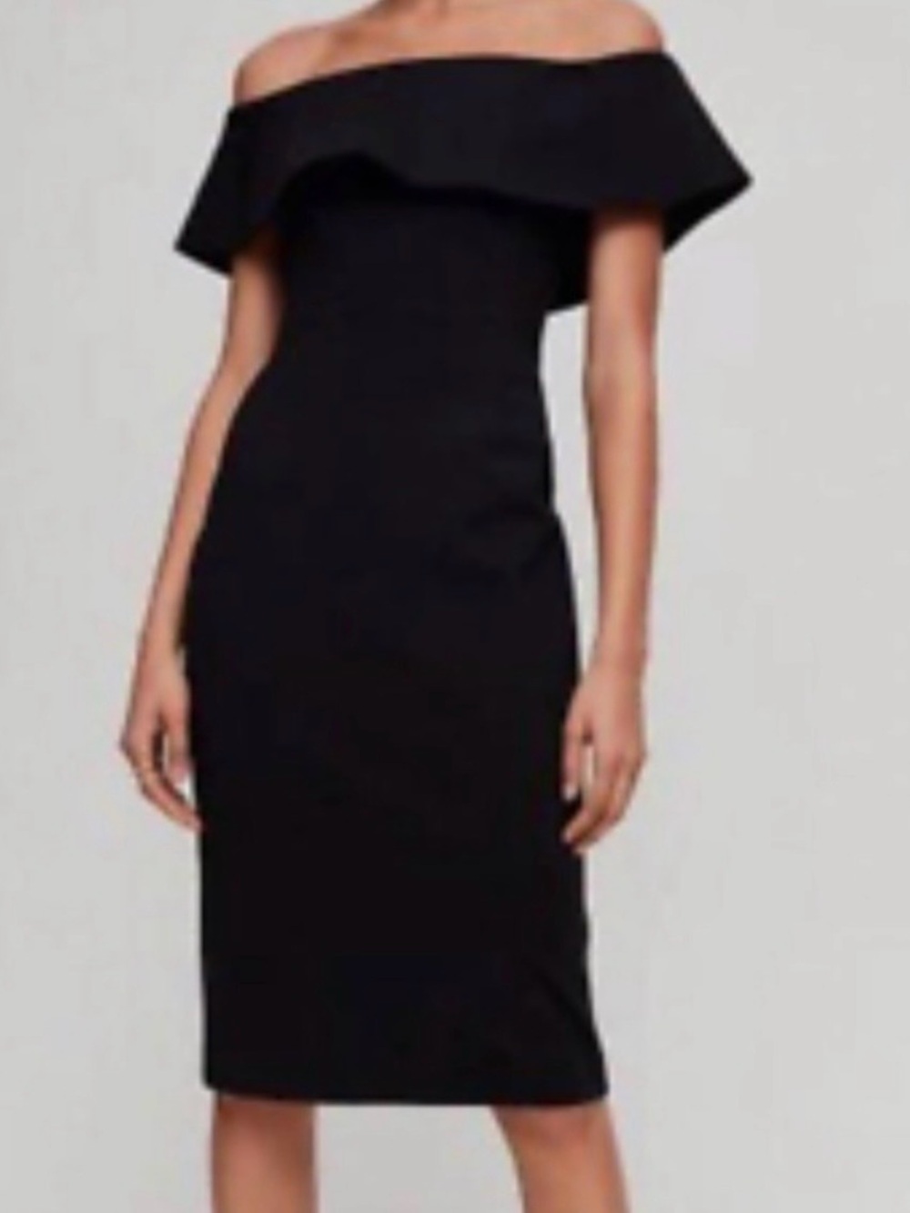 Aritzia Black Off-Shoulder Ruffle Black Dress